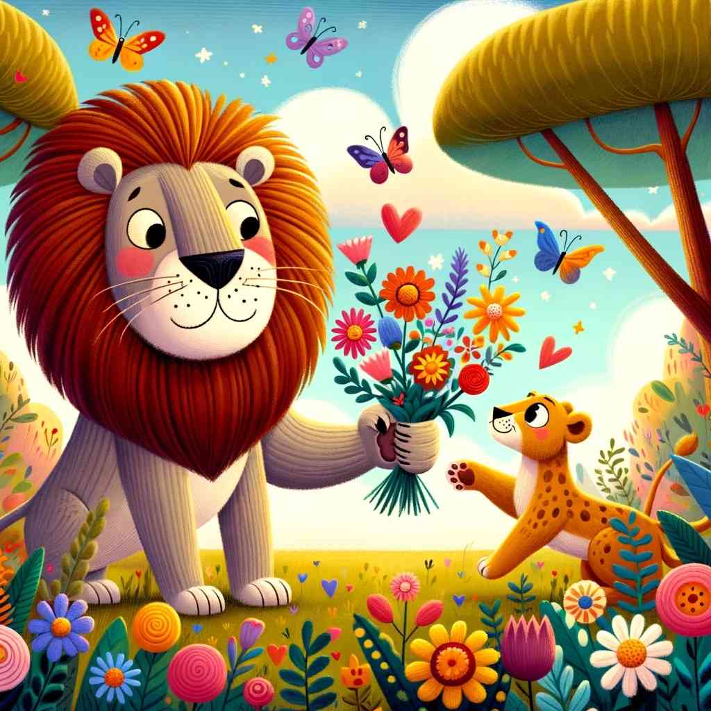 Cerita Singkat Singa Jatuh Cinta (The Lion in Love), Lengkap Terjemahan